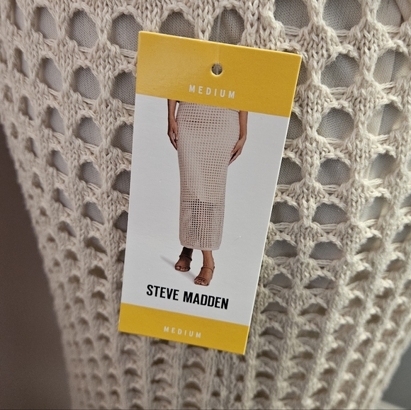Steve Madden Cream Crochet Maxi Skirt - Size Medium ☀️ NWT - Picture 9 of 11